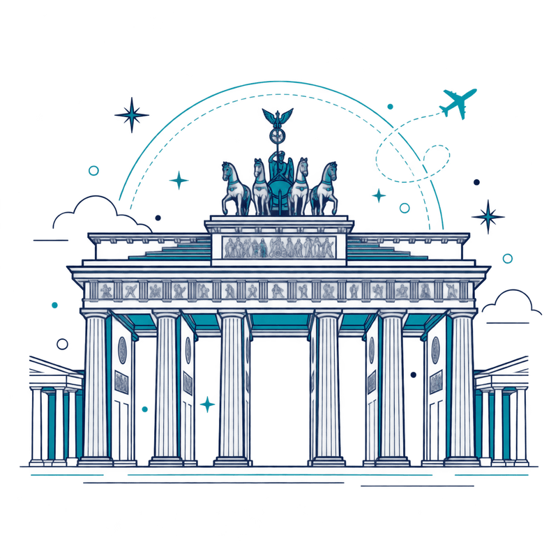 Germany landmark illustration
