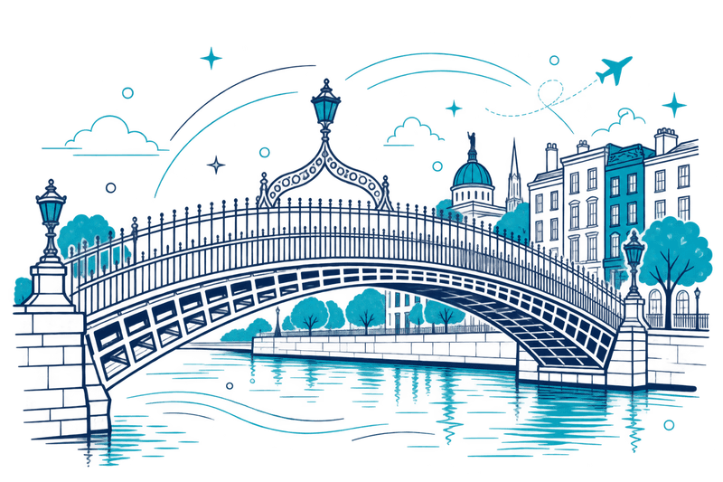 Ireland landmark illustration