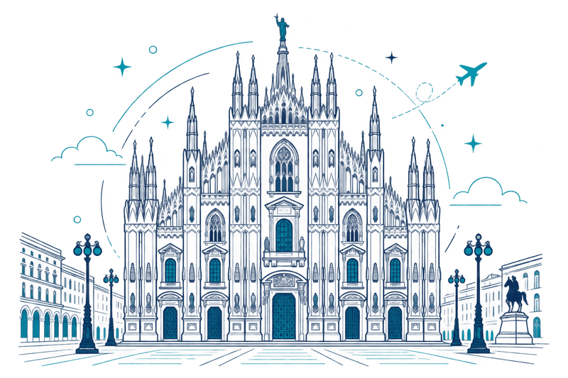 Italy landmark illustration
