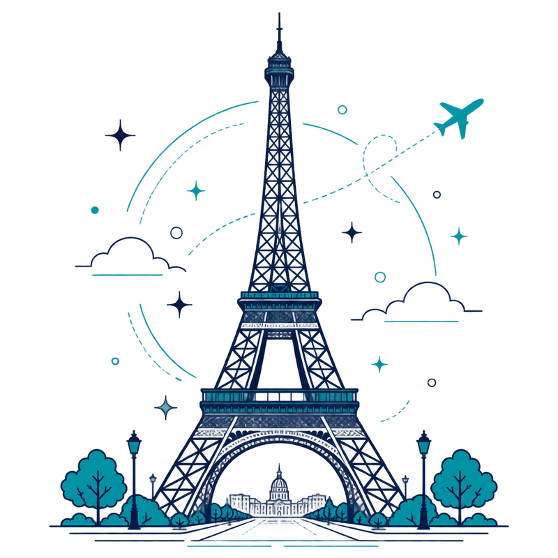 France landmark illustration